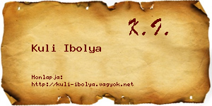 Kuli Ibolya névjegykártya