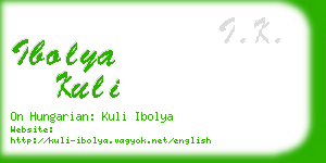 ibolya kuli business card